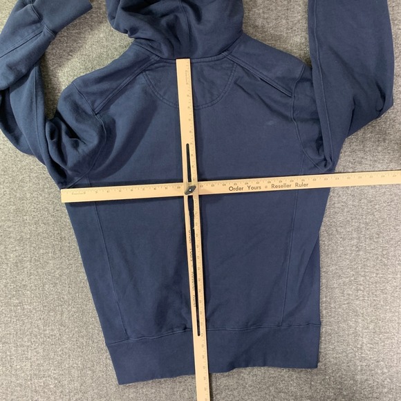 American Giant Hoodie Men Large Full Zip Navy Drawstring Heavyweight - Picture 8 of 11